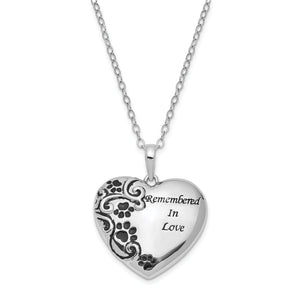 Pet Ash Holder Necklace in Sterling Silver, Antiqued, 18 Inch - Sophia Jewelers