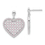 Sophia Jewelers Sterling Silver Pink CZ Heart Dangle Earrings Polished Finish