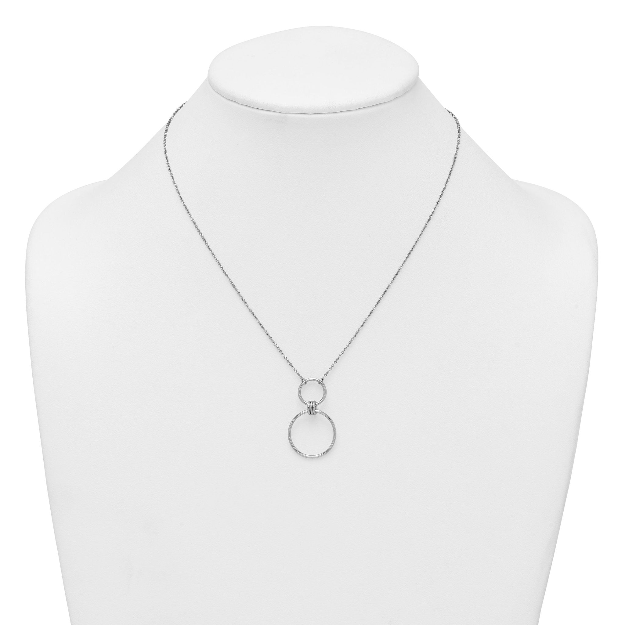 Sterling Silver Rhodium-plated Polished Circles 17.75 inch Necklace