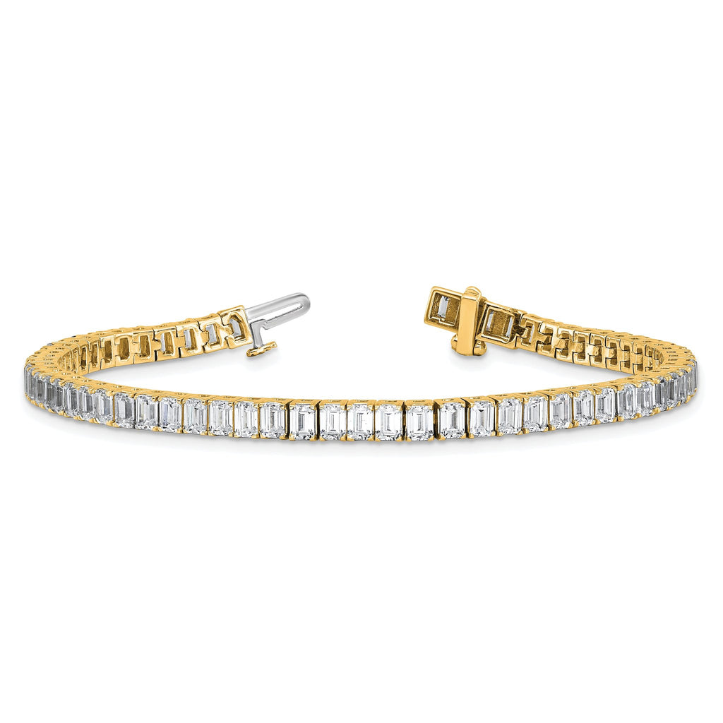 14k 10 carat Lab Grown Diamond VS/SI+ G+ Complete Emerald Bezel Set Tennis Bracelet