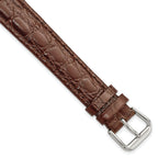 Alligator-Grain Leather Watch Band in Brown, 16mm