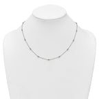 14k White Gold Complete 1/3 carat Bezel-set Diamond and Cable Chain 13-Station 16 inch Necklace