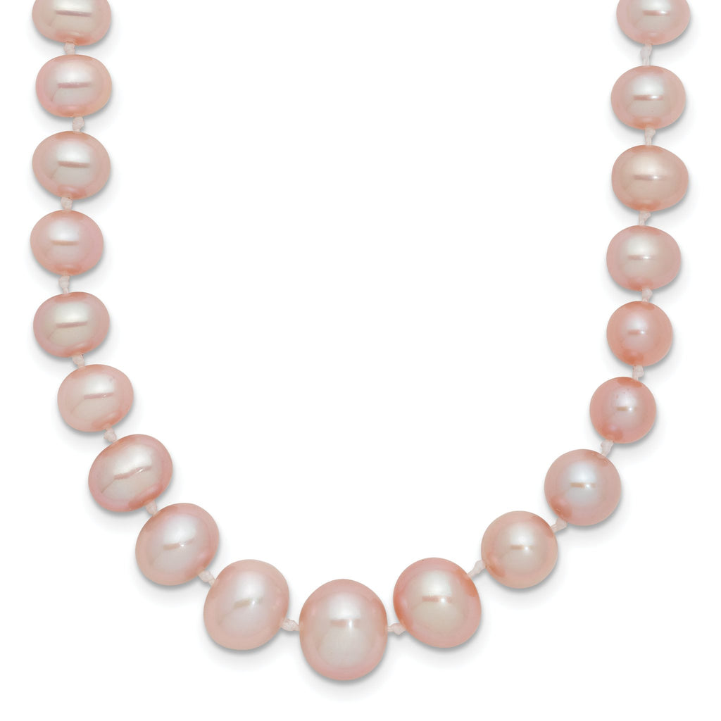 14k 4-8mm Purple Freshwater Cultured Pearl Graduated 18 inch Necklace