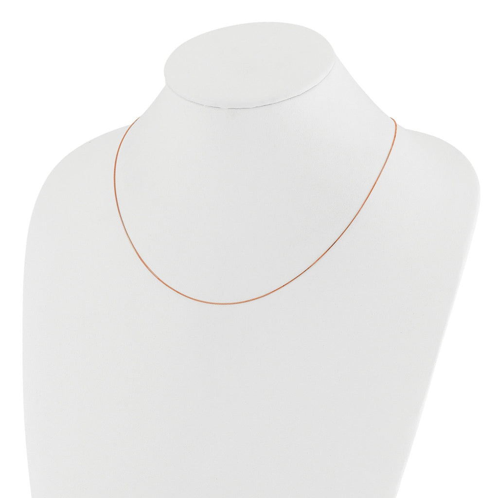Adjustable Baby Box Chain in 14K Rose Gold, 0.55mm