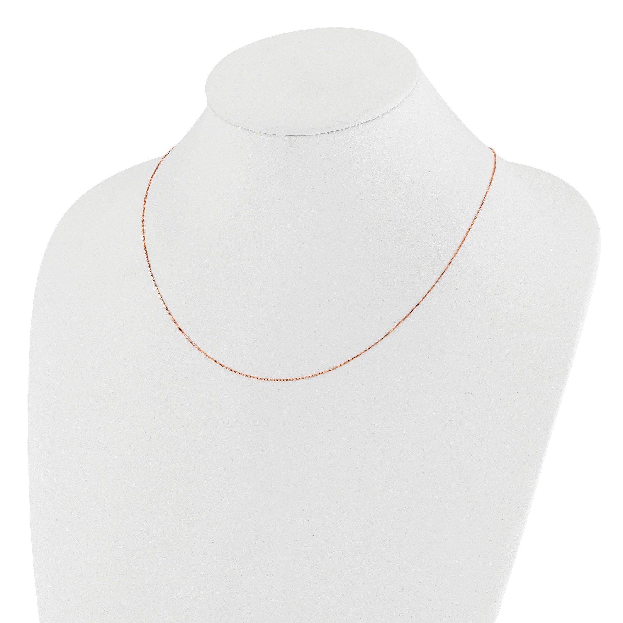 Adjustable Baby Box Chain in 14K Rose Gold, 0.55mm