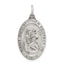 Sterling Silver 925 St. Christopher Baseball Medal with Antiqued Finish Staple for Athletes