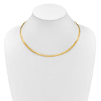 14K Polished and Satin 4mm 18in Reversible Omega Necklace
