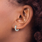 Stainless Steel Polished Hinged Huggie Hoop Earrings for Women