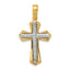 14K Two-Tone Gold Cross Pendant with Polished Finish Elegant and Timeless