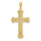 14K Two-tone Engraved Crucifix Charm