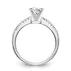 14K White Gold Peg Set 1/8 carat Diamond Semi-mount Engagement Ring