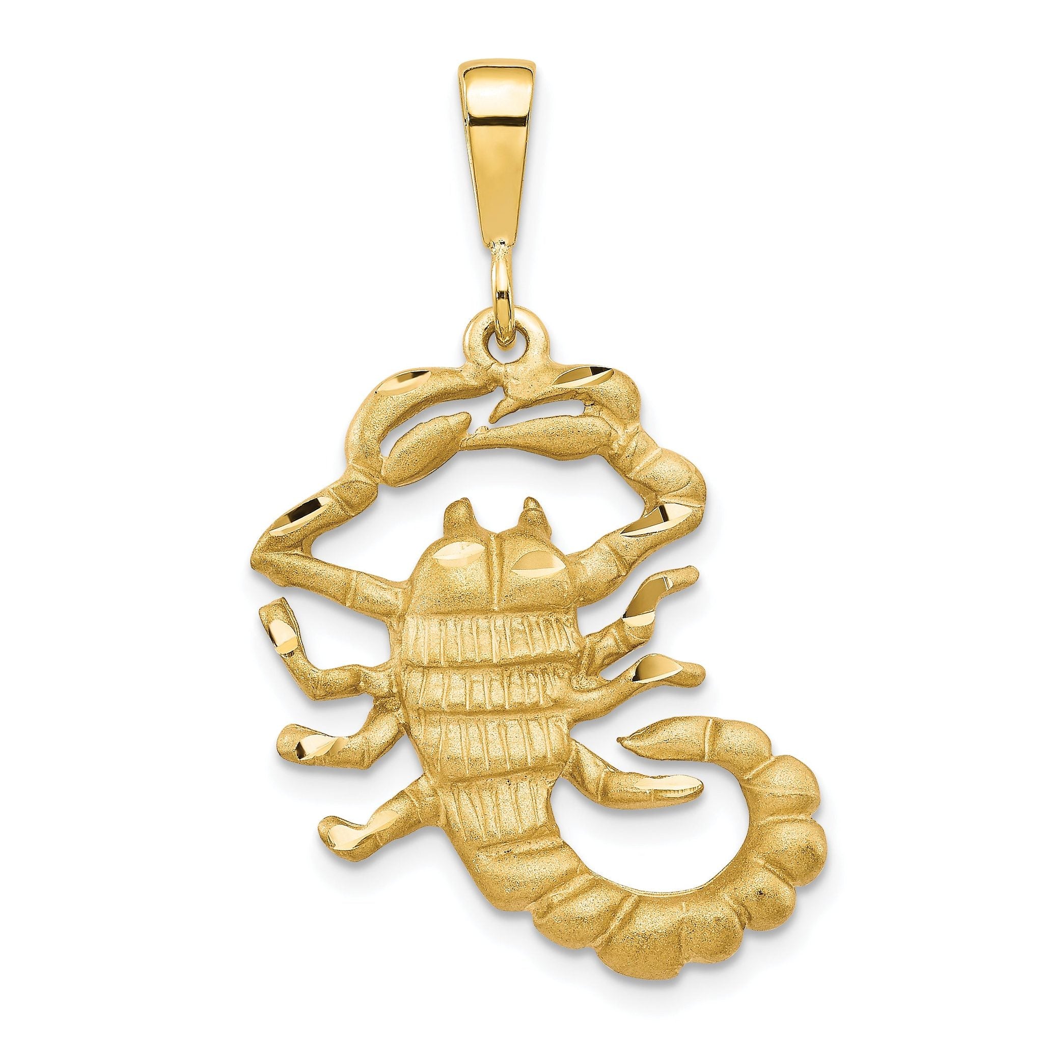 10K Gold Scorpion Charm with Polished Finish, Solid Design Main image