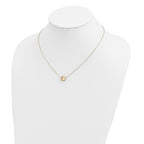 Sophia Jewelers 14K Gold Circle Necklace with Polished Brushed Finish
