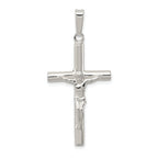 Sterling Silver 925 Polished Hollow Crucifix Pendant with Anti-Tarnish Finish