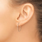 Stainless Steel Rose Gold-Tone Polished Hinged Huggie Hoop Earrings for Women