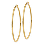 10k Diamond-cut 2mm Round Tube Hoop Earrings