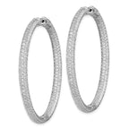 Sterling Shimmer Sterling Silver Rhodium-plated 460 Stone PavÃƒÆ’Ã‚Â¢ÃƒÂ¢Ã‚â€šÃ‚Â¬Ãƒâ€¦Ã‚Â¡ 1.5mm CZ In and Out Round Hinged Hoop Earrings