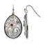 Stainless Steel Polished & Antiqued Cubic Zirconia Drop Dangle Earrings for Women