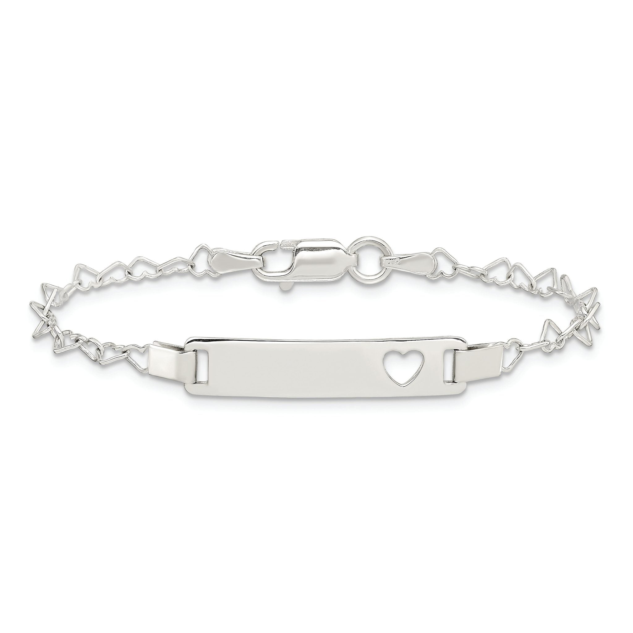 Sterling Silver Heart Baby ID Bracelet Main image