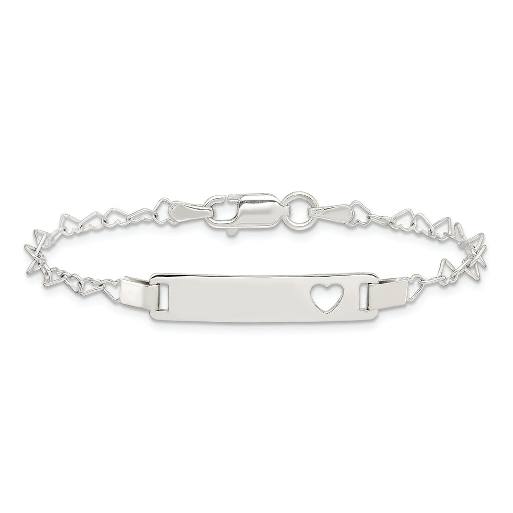 Sterling Silver Heart Baby ID Bracelet