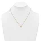 Sterling Silver Gold-tone Polished 8mm White CZ 18 inch Necklace