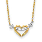 Sophia Jewelers 14K Gold Rhodium Heart Necklace with Diamond-Cut Elegance