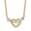Sophia Jewelers 14K Gold Rhodium Heart Necklace with Diamond-Cut Elegance