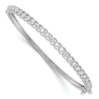 Sterling Silver CZ Bangle with Rhodium Polish and 25 Sparkling Stones