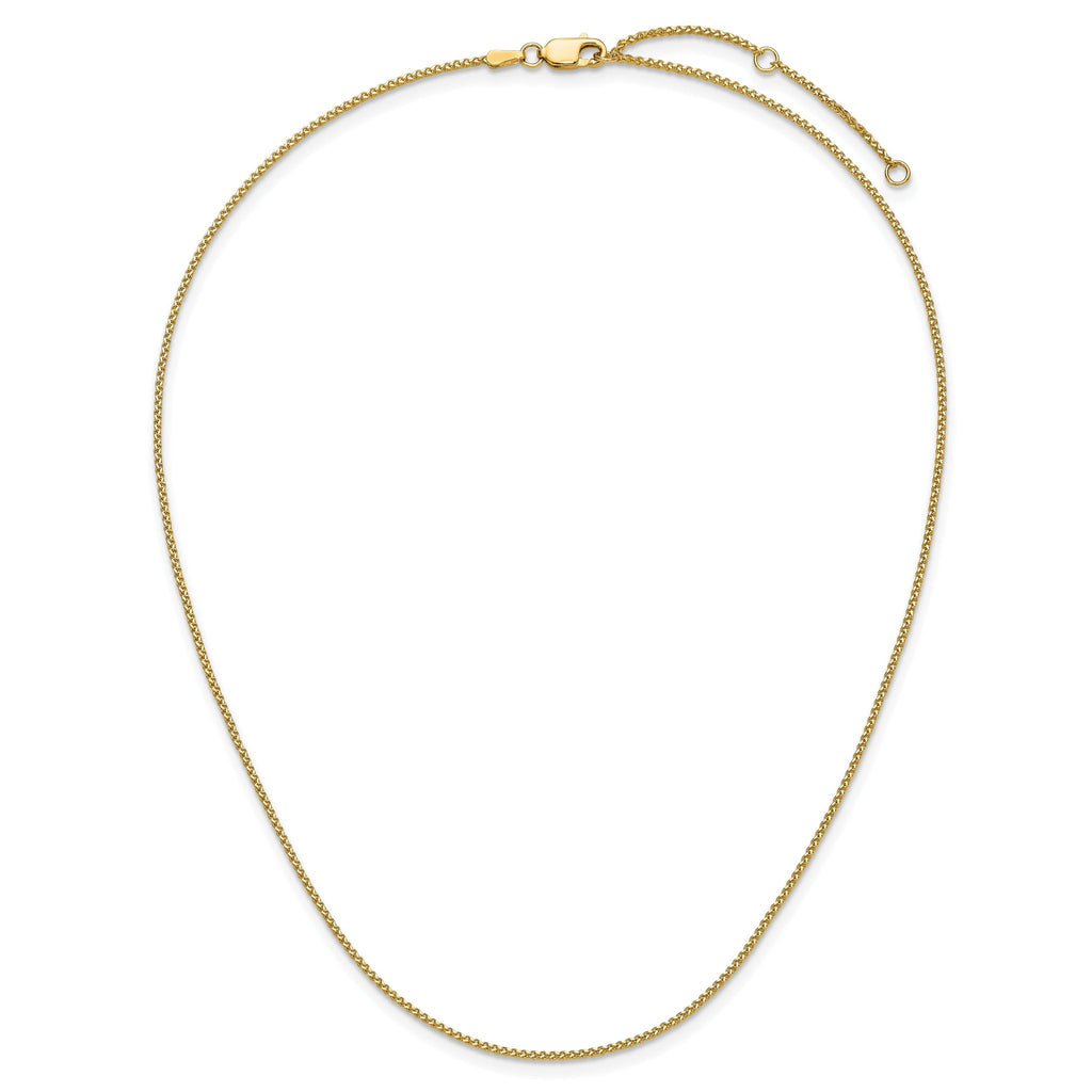14K 1.2mm D/C Spiga 1in+1in Adjustable Chain