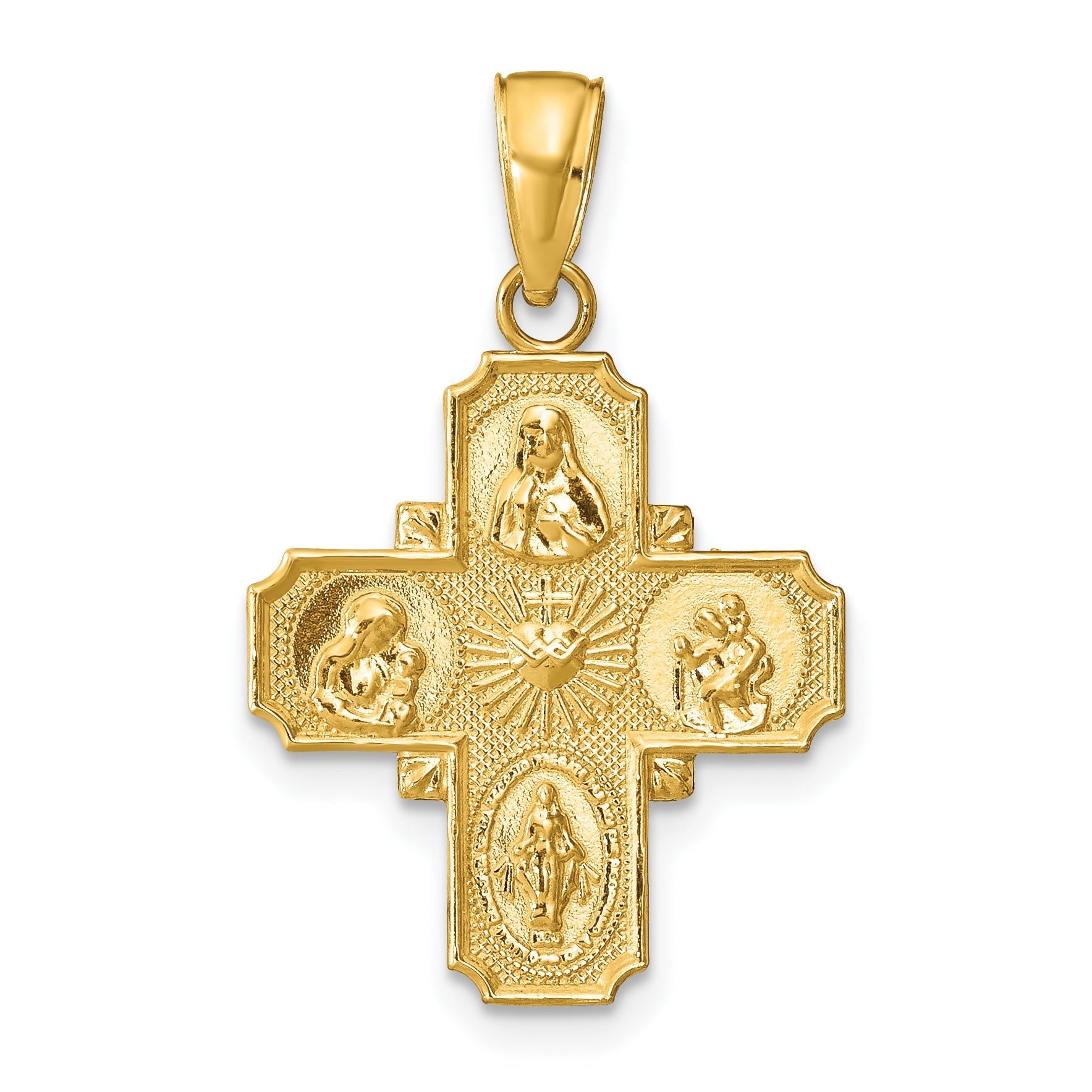 Four-Way Medal Pendant in 14K Yellow Gold Main image