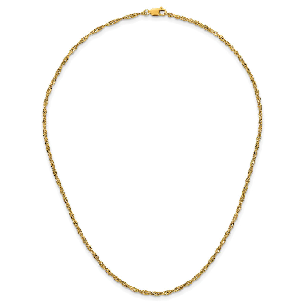 Singapore Chain Necklace in 14/20 Gold Filled, 2mm