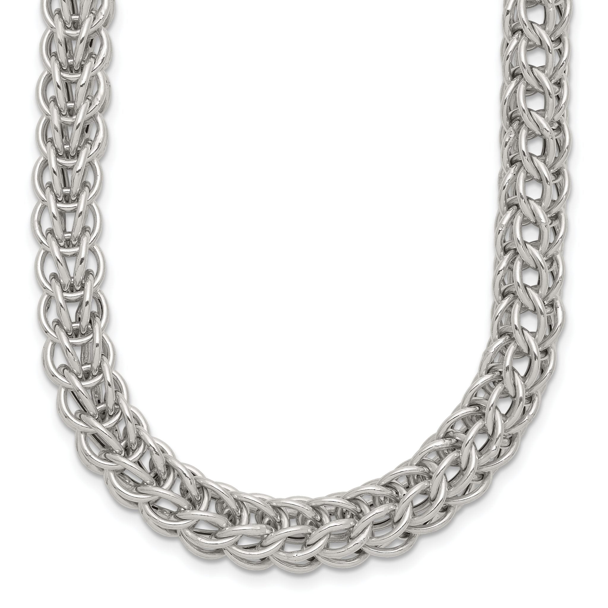 Sterling Silver Polished Fancy Circle Link 18.5in Necklace Main image