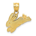 14K Gold Rabbit Charm Pendant with Solid Cast Design  Elegant and Playful Accent