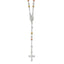 Sterling Silver 925 Two-Tone Rosary Necklace with Polished Finish