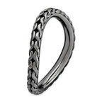 Black-Plated Wave Stackable Ring in Sterling Silver