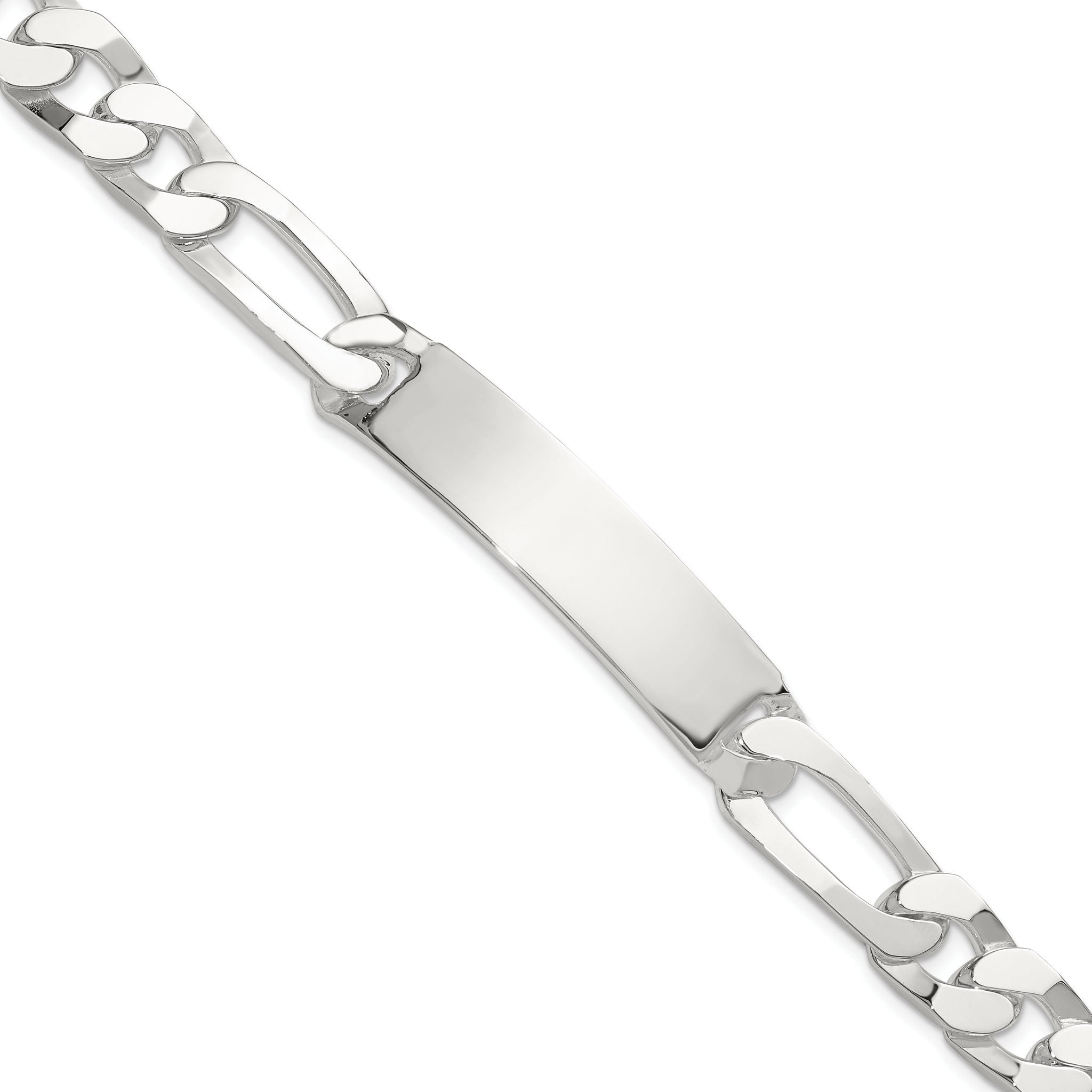 Sterling Silver 8.5in Figaro ID Bracelet Main image