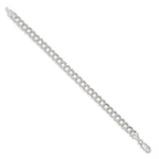 Double Link Charm Bracelet in Sterling Silver, 6mm