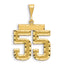 14K Gold Large Diamond-Cut Number 55 Charm with Brushed Finish