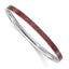 Stainless Steel Polished Red and Black Enameled Bangle Bracelet for Women