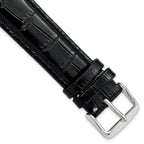 Crocodile Grain Leather Watch Band in Black, 18mm