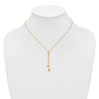 Sterling Silver Gold-tone Polished Teardrop Lariat w/ 2in ext. Nec