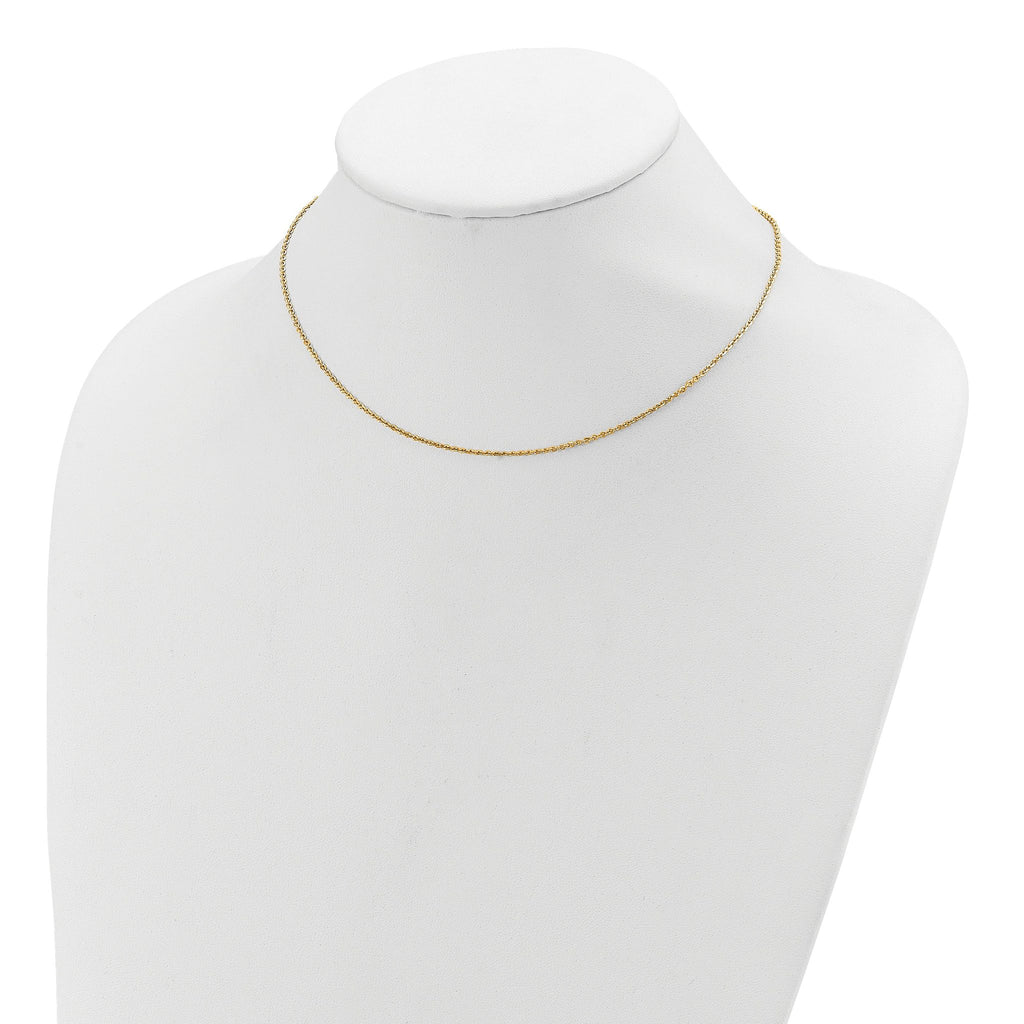SS Gold-plat Polish/Dia-cut 1.45mm Cable 1in+1in Adjustable Chain