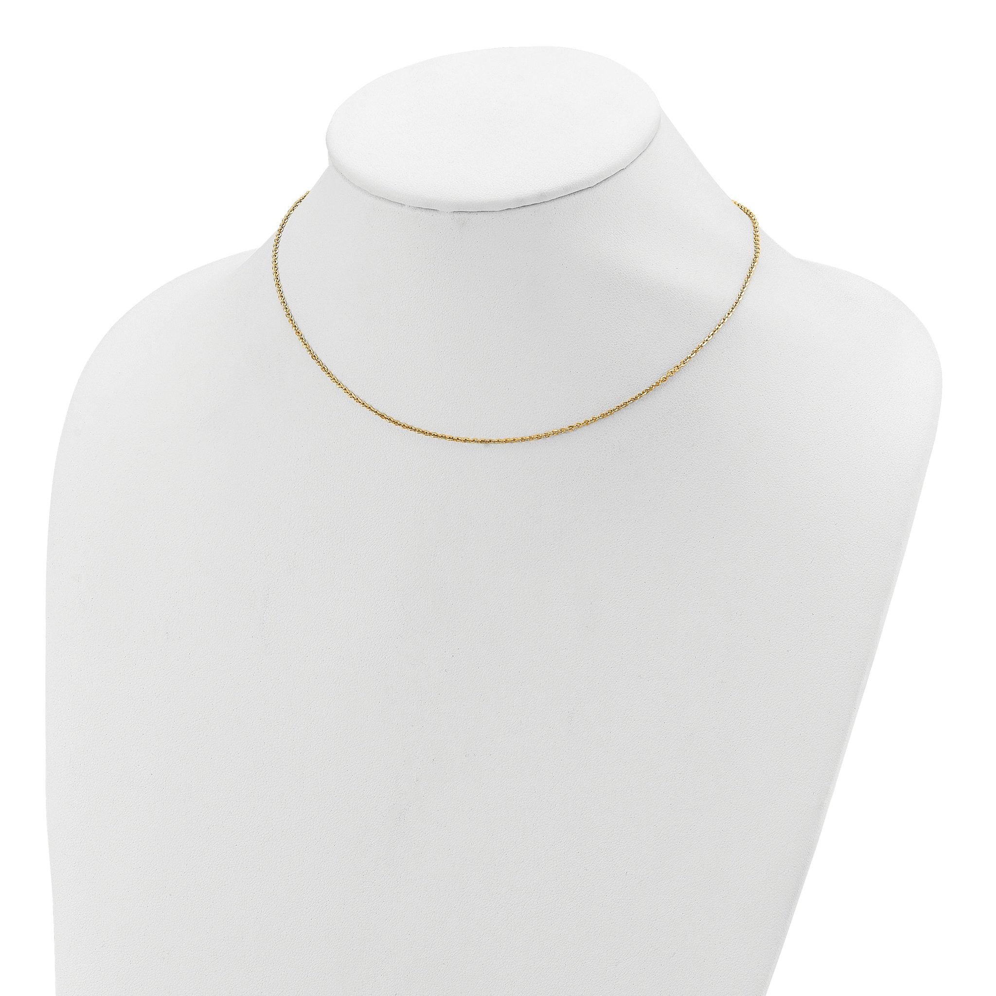 SS Gold-plat Polish/Dia-cut 1.45mm Cable 1in+1in Adjustable Chain