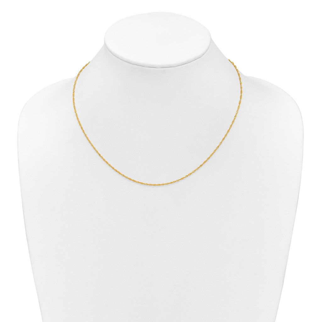 1.25mm 10K Yellow Gold Singapore Chain