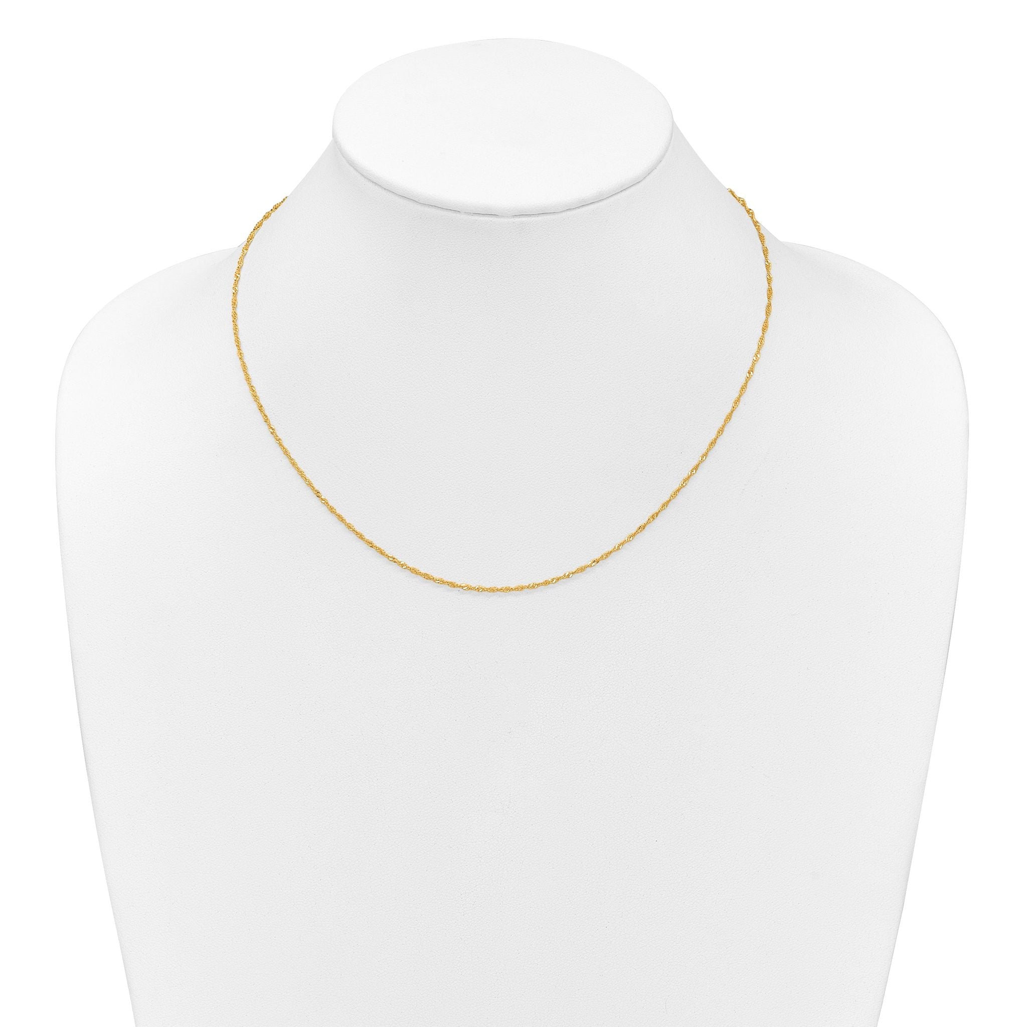 1.25mm 10K Yellow Gold Singapore Chain