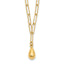 14K Polished Teardrop Paperclip Link Necklace