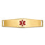 14K Gold Engravable Medical ID Bracelet with Red Enamel Design