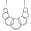 SS Radiant Essence Pol/Textured Circles w/ 2in Ext. Necklace