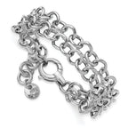 SS RH-plated Polished 2-strand Circle Link Bracelet