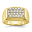 10k 1 carat Lab Grown Diamond VS/SI+ G+ Cluster Men's Ring